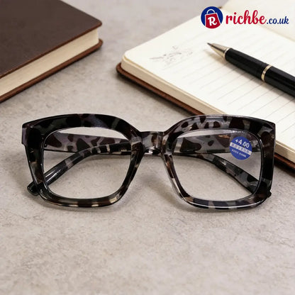 ✨👓Tortoiseshell Reading Glasses – Blue Light Blocking Oversized Square Readers