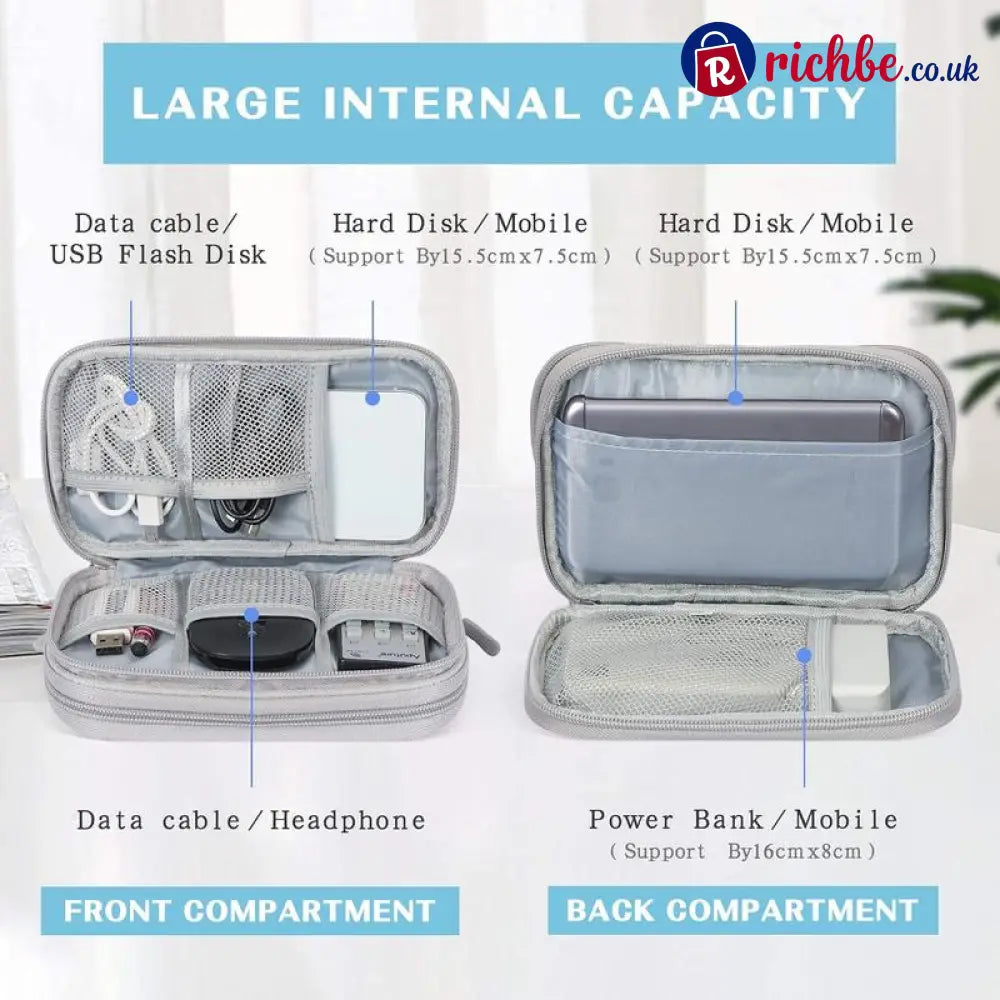 🔥Travel Cable Organizer Pouch Double Layers All-in-One Storage Bag for Cord