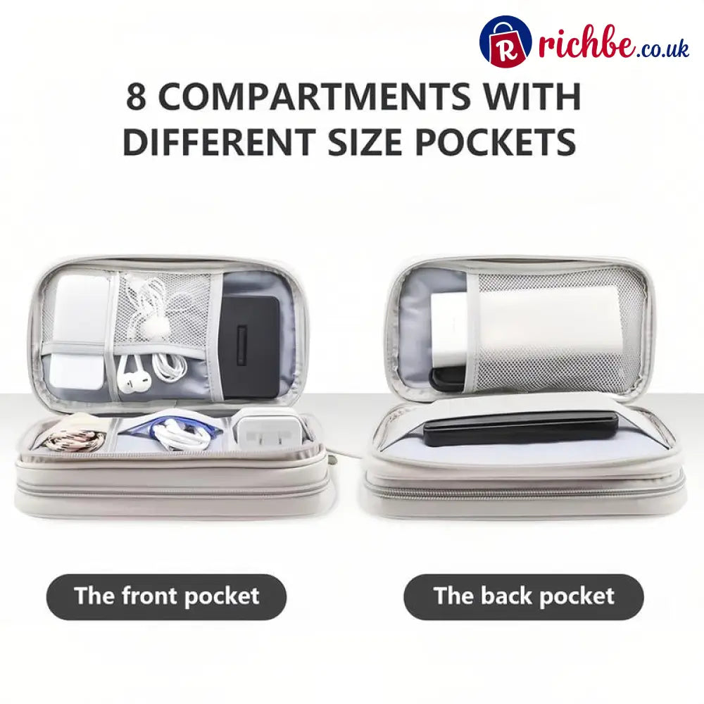 🔥Travel Cable Organizer Pouch Double Layers All-in-One Storage Bag for Cord