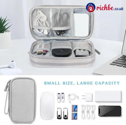 🔥Travel Cable Organizer Pouch Double Layers All-in-One Storage Bag for Cord