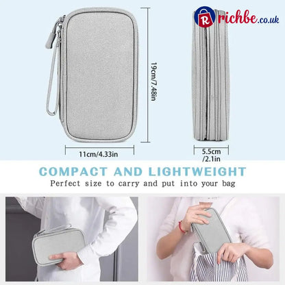 🔥Travel Cable Organizer Pouch Double Layers All-in-One Storage Bag for Cord