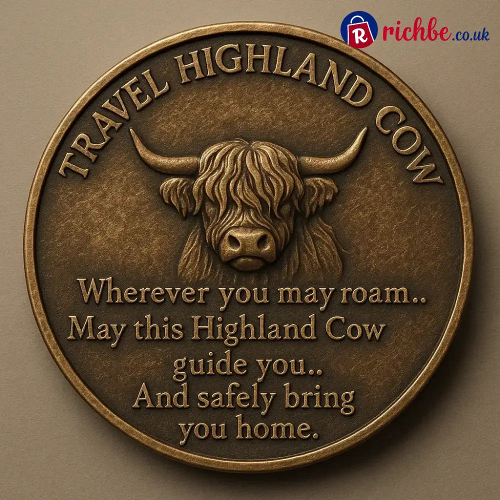 Travel Highland Cow Coin