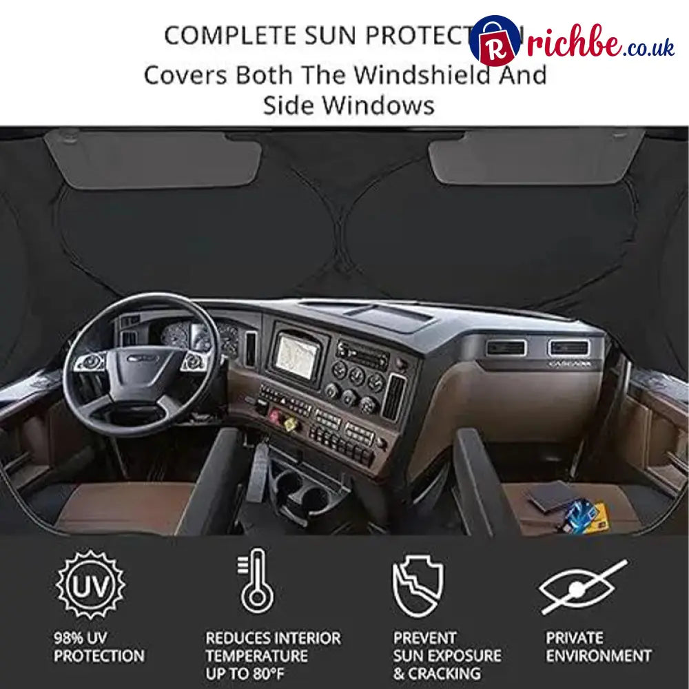 Truck Windshield Sunshade with UV Protection – Heavy-duty & heat-reflective🛡️ - Hot sale