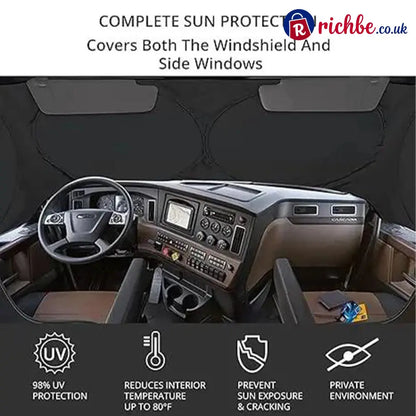 Truck Windshield Sunshade with UV Protection – Heavy-duty & heat-reflective🛡️ - Hot sale