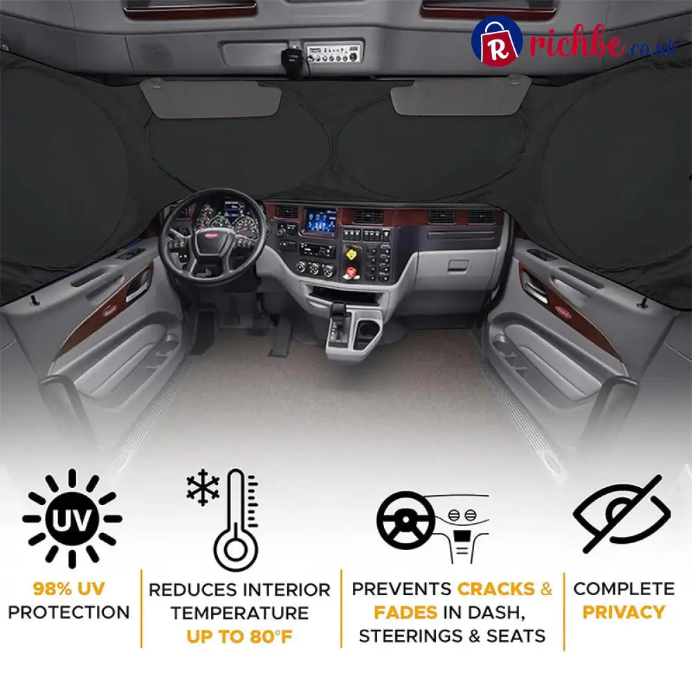 Truck Windshield Sunshade with UV Protection – Heavy-duty & heat-reflective🛡️ - Hot sale