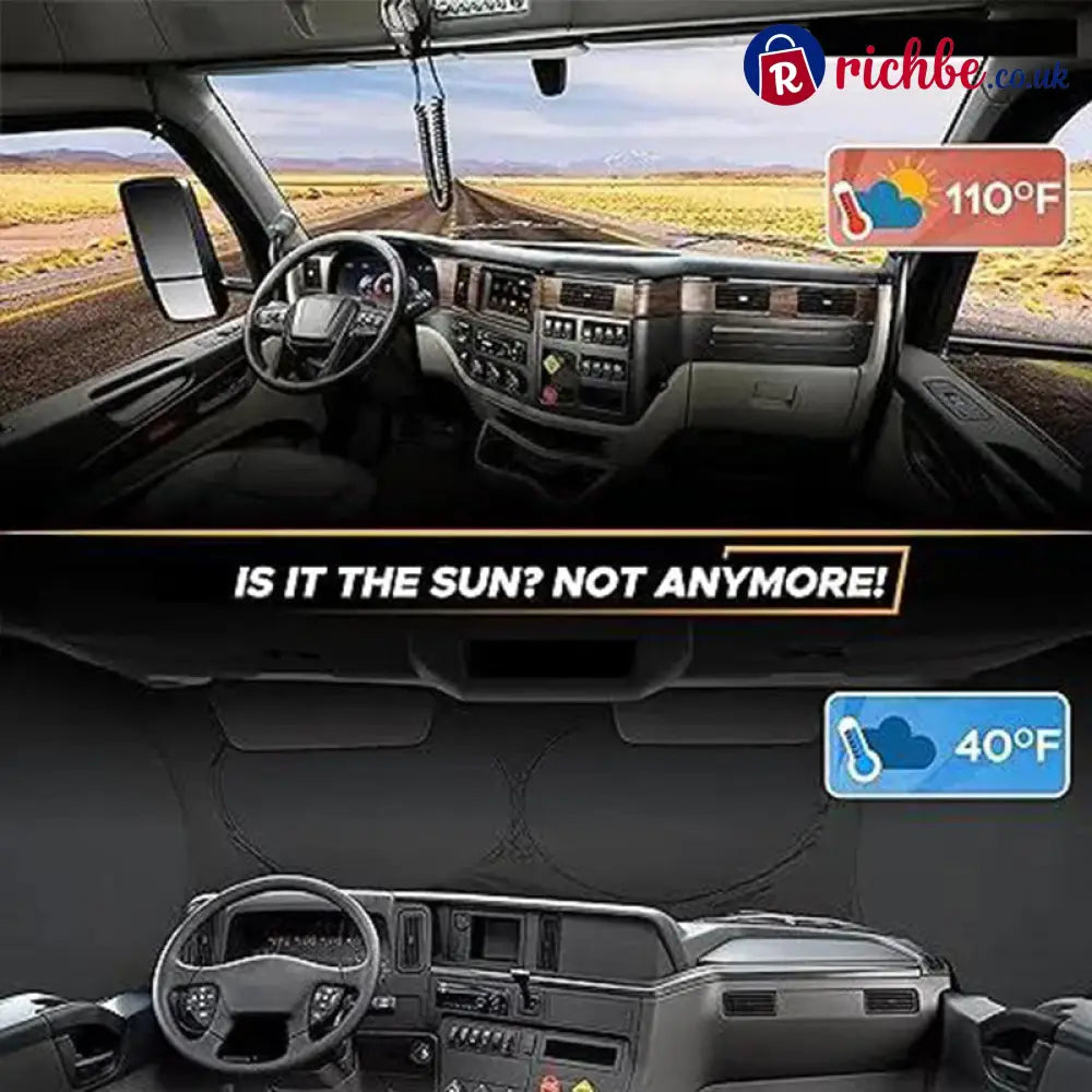 Truck Windshield Sunshade with UV Protection – Heavy-duty & heat-reflective🛡️ - Hot sale