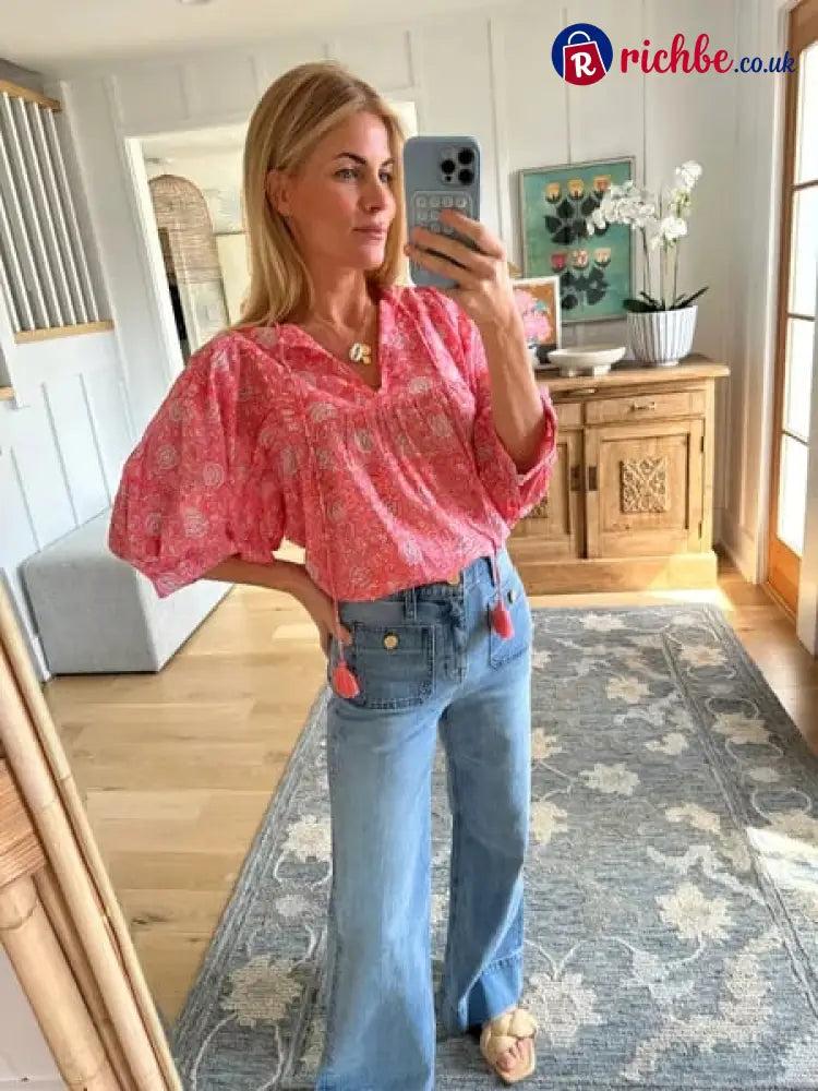 🧣👖Tummy Control Sailor Wide Leg Trouser - 🔥Blue / Petite=28’’ / XS/US 2-4