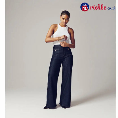 🧣👖Tummy Control Sailor Wide Leg Trouser - Dark Blue / Petite=28’’ / XS/US 2-4