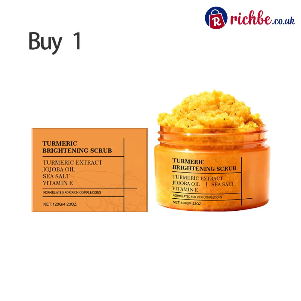 🌿✨ Turmeric Brightening Body Scrub – Natural turmeric jojoba oil & sea salt. Gently exfoliates dull skin – reveals