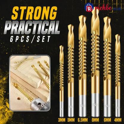 🛠️ Twist Drill Bit Set – Titanium-Coated Serrated Multi-Material 🔩 - BUY 1 / 1 set: [3 + 4 + 5 + 6 + 6.5 + 8]mm - Tools