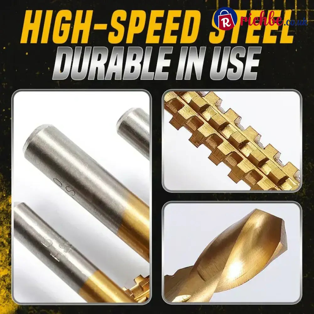 🛠️ Twist Drill Bit Set – Titanium-Coated Serrated Multi-Material 🔩 - Tools & Gadgets