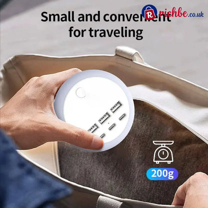 Ultimate 7-in-1 Retractable USB Charging Station with 8-Color Mood Lighting - UK