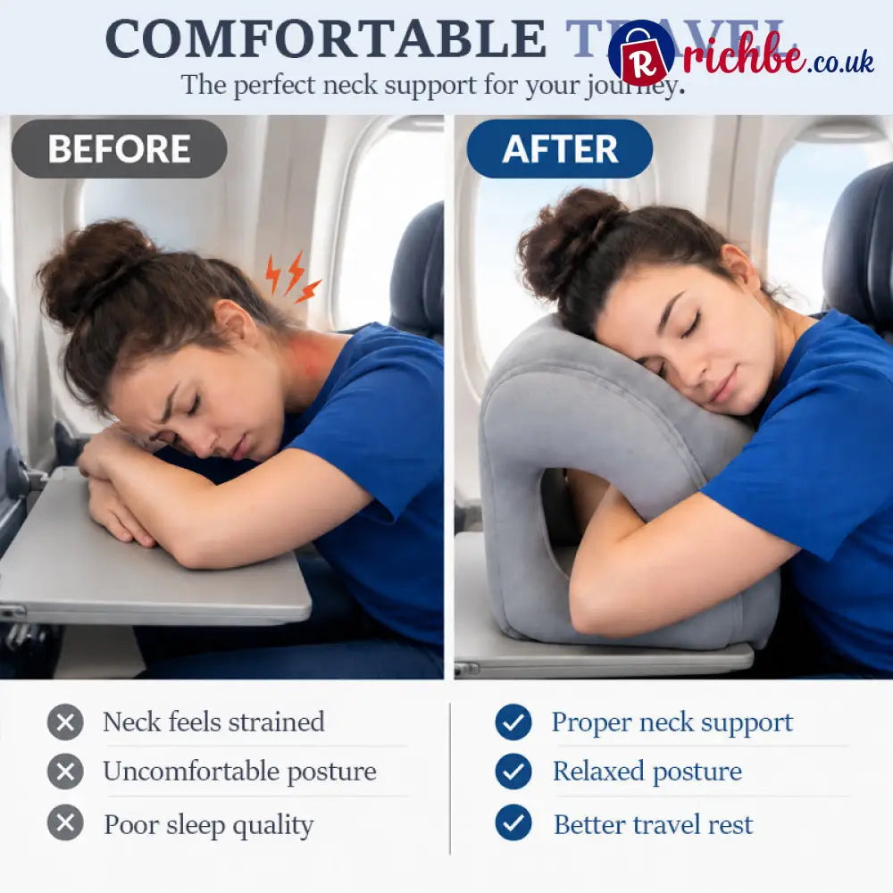 Ultra-Light Foldable Inflatable Travel Pillow | Portable Neck Support for Trips - Houseware & Kitchen