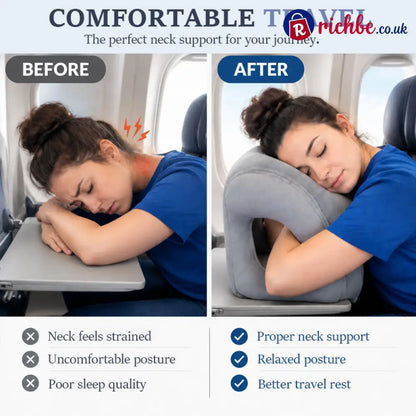 Ultra-Light Foldable Inflatable Travel Pillow | Portable Neck Support for Trips - Houseware & Kitchen