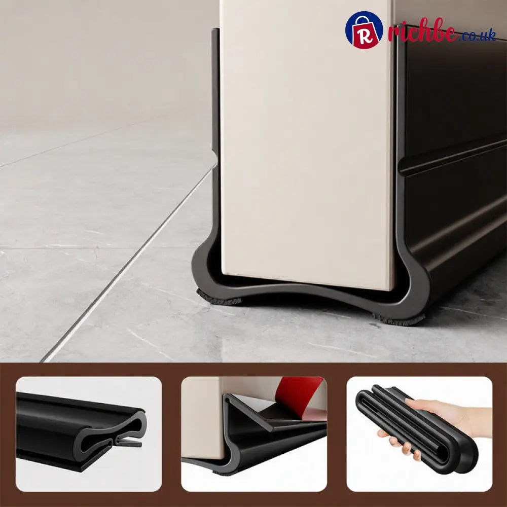 Under Door Silent Draft Stopper - black - Houseware & Kitchen