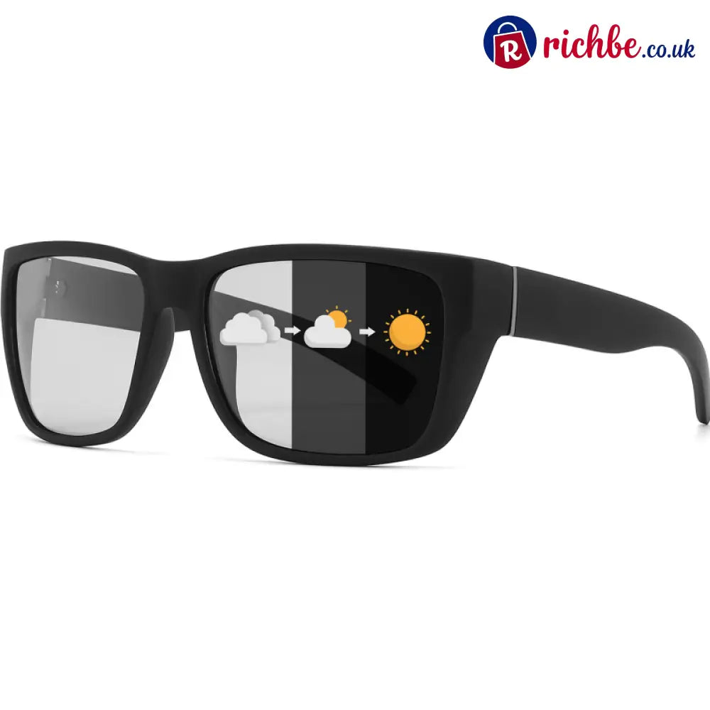 🕶️Unisex Polarized Sunglasses for Running Cycling & Driving – UV400 protection & lightweight - Black Frame Photochromic