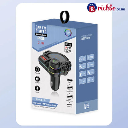 Universal Dual-Port Car FM Bluetooth Transmitter – Wireless Music Hands-Free Calling & Dual USB Charger - Bluetooth