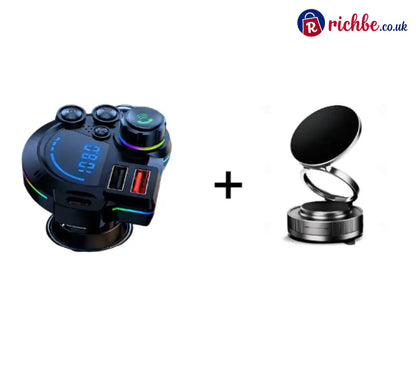 Universal Dual-Port Car FM Bluetooth Transmitter – Wireless Music Hands-Free Calling & Dual USB Charger - Bluetooth