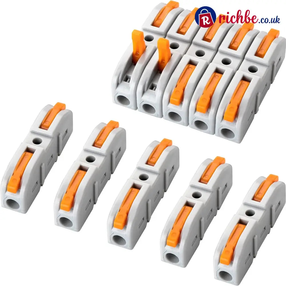 Universal Quick Lever Electrical Wire Connectors (24-12 AWG) Assortment - 20 × Connectors