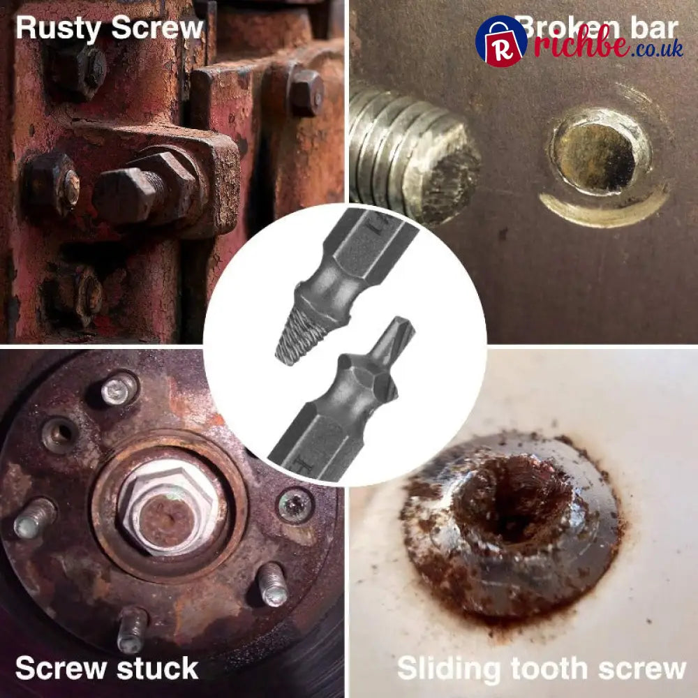 Universal Screw Extractor Set with Dual-Ended Bits