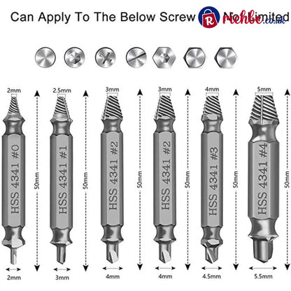 Universal Screw Extractor Set with Dual-Ended Bits