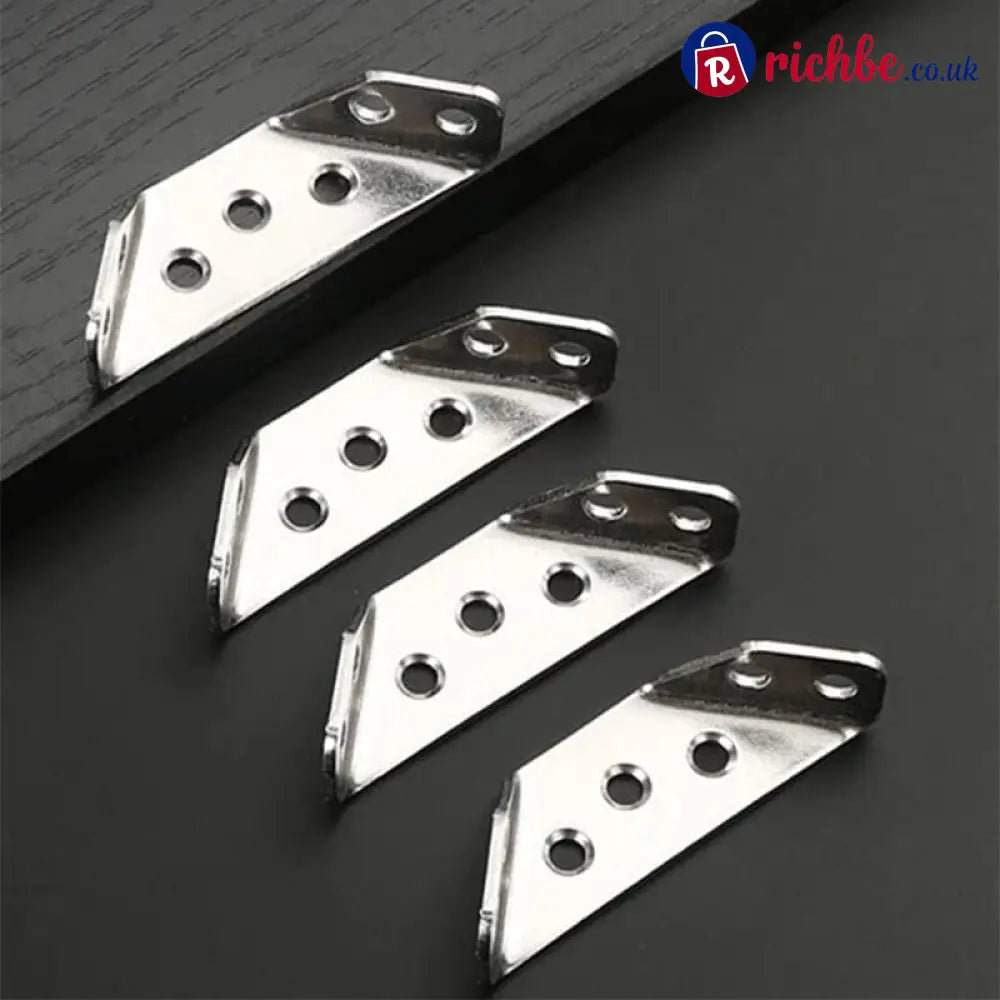 🔧 UNIVERSAL STAINLESS STEEL FURNITURE CORNER BRACES, Triangular Stability Reinforcement | Rust-Proof Structural Support