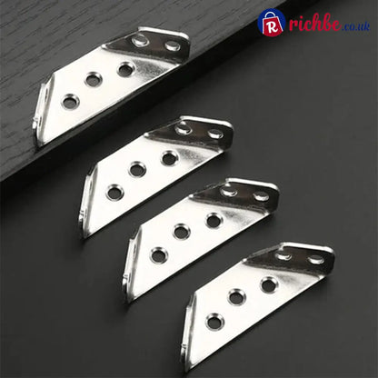 🔧 UNIVERSAL STAINLESS STEEL FURNITURE CORNER BRACES, Triangular Stability Reinforcement | Rust-Proof Structural Support