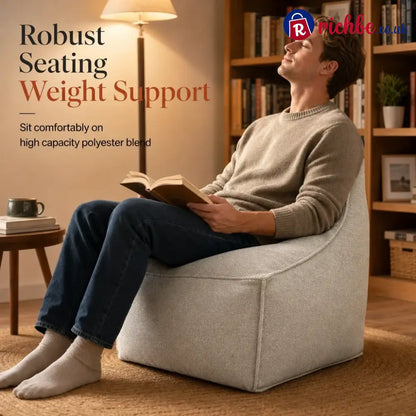 Unstuffed Square Pouf Cover | Storage Ottoman Slipcover for Living Room Bedroom & Clothes Storage Washable 45x45x23cm