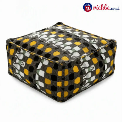 Unstuffed Square Pouf Cover | Storage Ottoman Slipcover for Living Room Bedroom & Clothes Storage Washable 45x45x23cm