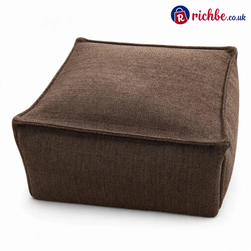 Unstuffed Square Pouf Cover | Storage Ottoman Slipcover for Living Room Bedroom & Clothes Storage Washable 45x45x23cm