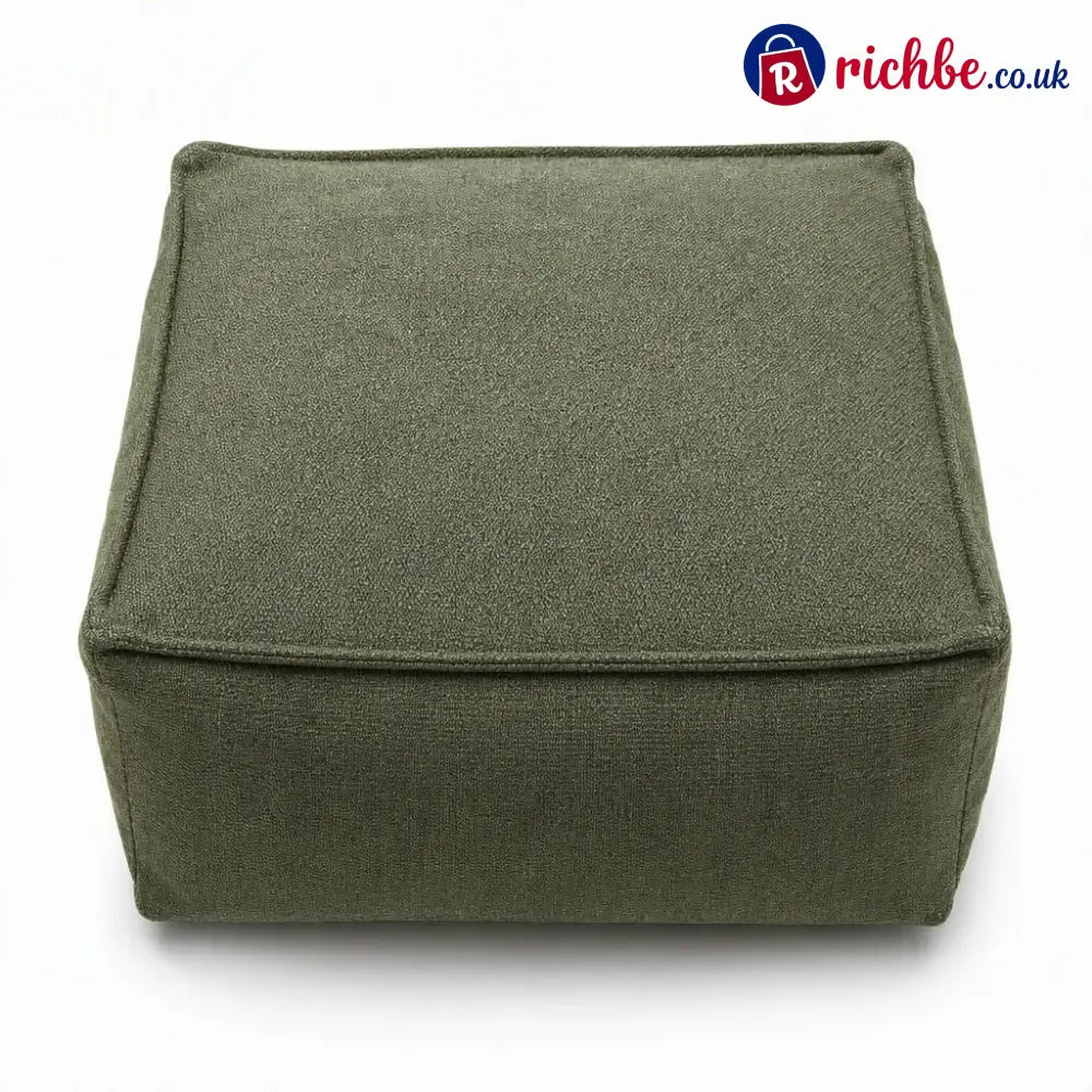 Unstuffed Square Pouf Cover | Storage Ottoman Slipcover for Living Room Bedroom & Clothes Storage Washable 45x45x23cm