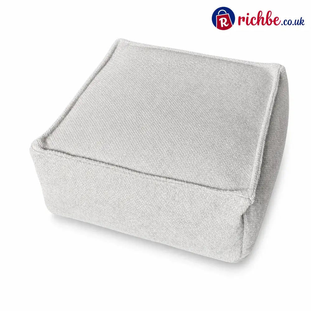 Unstuffed Square Pouf Cover | Storage Ottoman Slipcover for Living Room Bedroom & Clothes Storage Washable 45x45x23cm