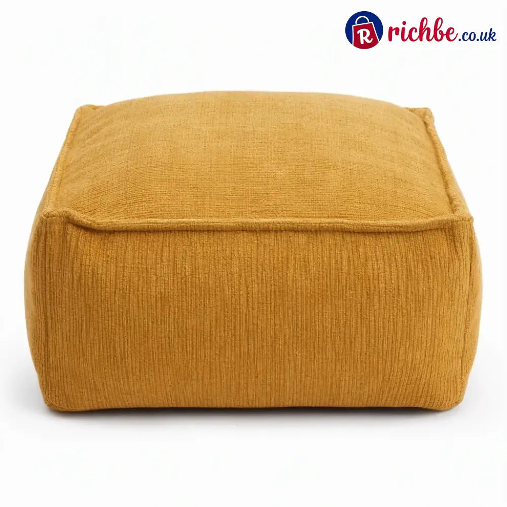 Unstuffed Square Pouf Cover | Storage Ottoman Slipcover for Living Room Bedroom & Clothes Storage Washable 45x45x23cm