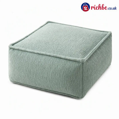 Unstuffed Square Pouf Cover | Storage Ottoman Slipcover for Living Room Bedroom & Clothes Storage Washable 45x45x23cm