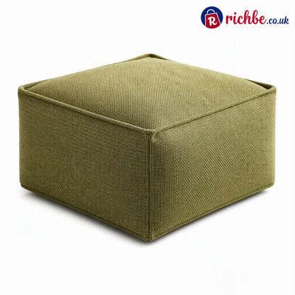 Unstuffed Square Pouf Cover | Storage Ottoman Slipcover for Living Room Bedroom & Clothes Storage Washable 45x45x23cm