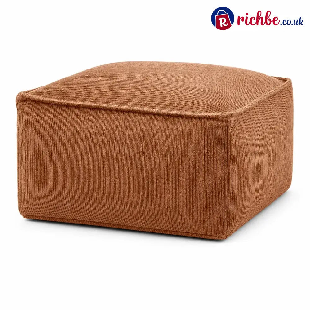 Unstuffed Square Pouf Cover | Storage Ottoman Slipcover for Living Room Bedroom & Clothes Storage Washable 45x45x23cm