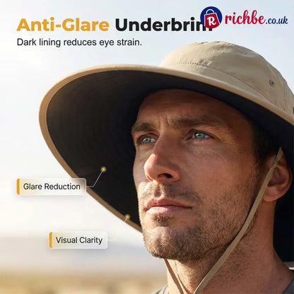 UPF 50+ Wide Brim Sun Hat with Neck Flap