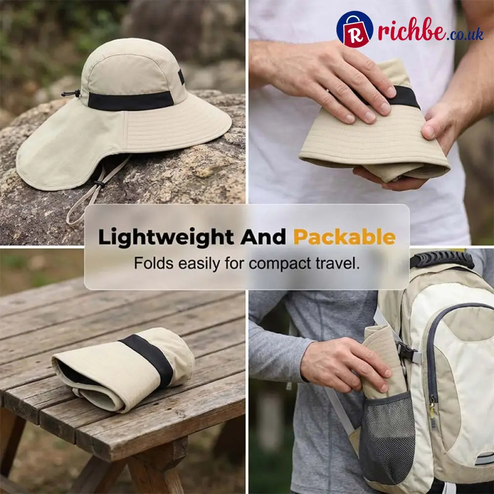 UPF 50+ Wide Brim Sun Hat with Neck Flap