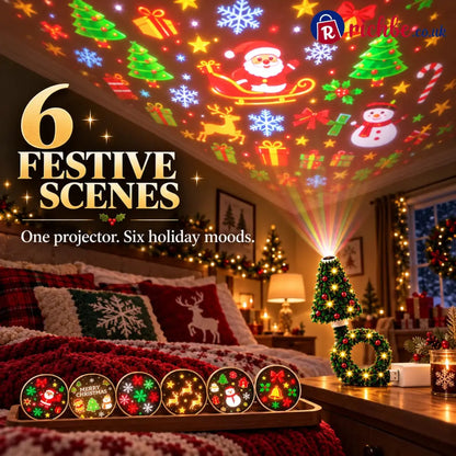 USB Christmas Projection Lamp with 6 Festive Scenes