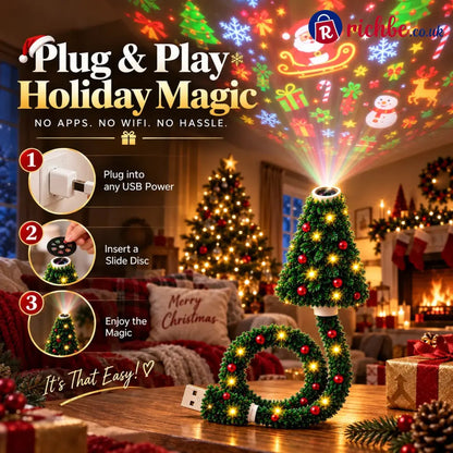 USB Christmas Projection Lamp with 6 Festive Scenes