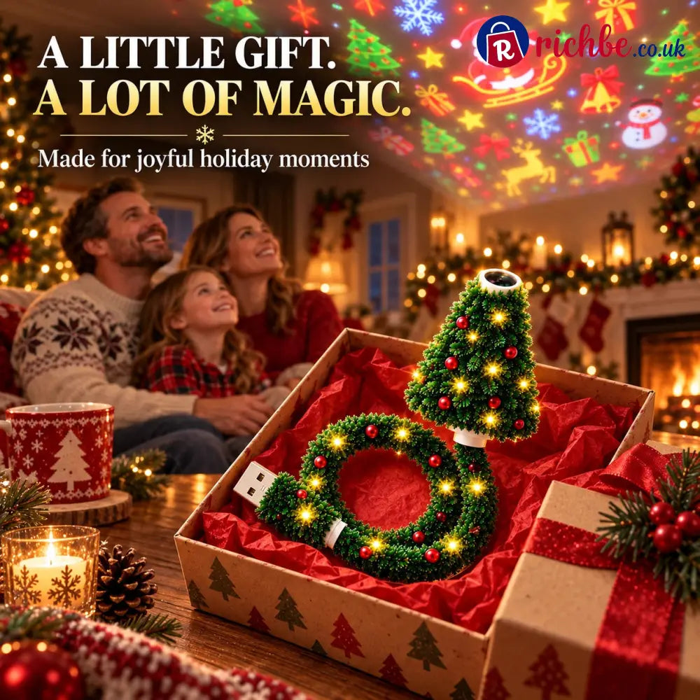 USB Christmas Projection Lamp with 6 Festive Scenes