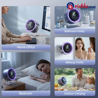🔥USB Desk Fan for Bedroom: 120° Rotating Small Rechargeable Battery Desktop Fans for Bedroom Home Office