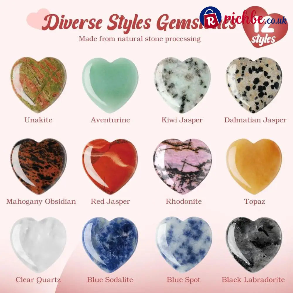 Valentine’s Day Gem Gifts for Kids&Adults – 24 Pack Prefilled Cards with Heart-Shaped Gemstones