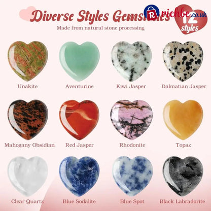 Valentine’s Day Gem Gifts for Kids&Adults – 24 Pack Prefilled Cards with Heart-Shaped Gemstones