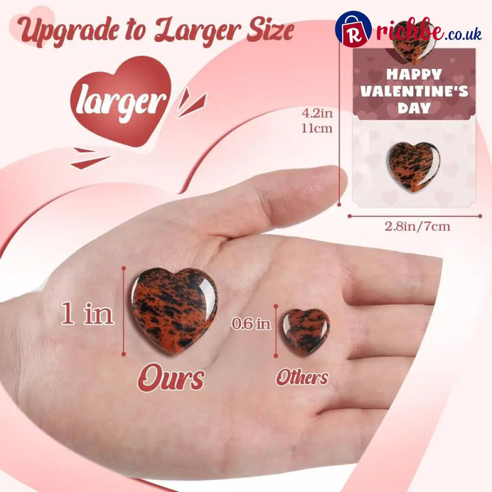 Valentine’s Day Gem Gifts for Kids&Adults – 24 Pack Prefilled Cards with Heart-Shaped Gemstones
