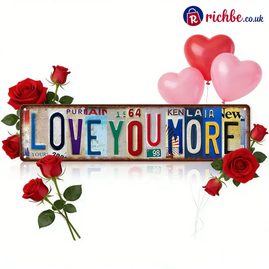 💕Valentine’s Day “Love You More” Vintage Street Sign – Romantic Metal Wall Decor | 16 × 4 in - 16*4 INCH