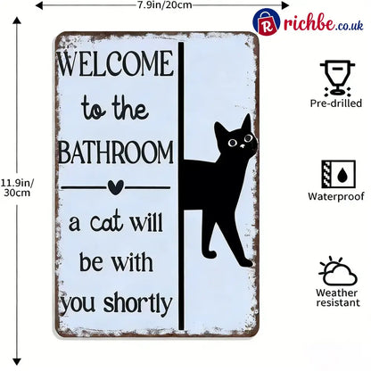 Vintage Black & White Cat Wall Art