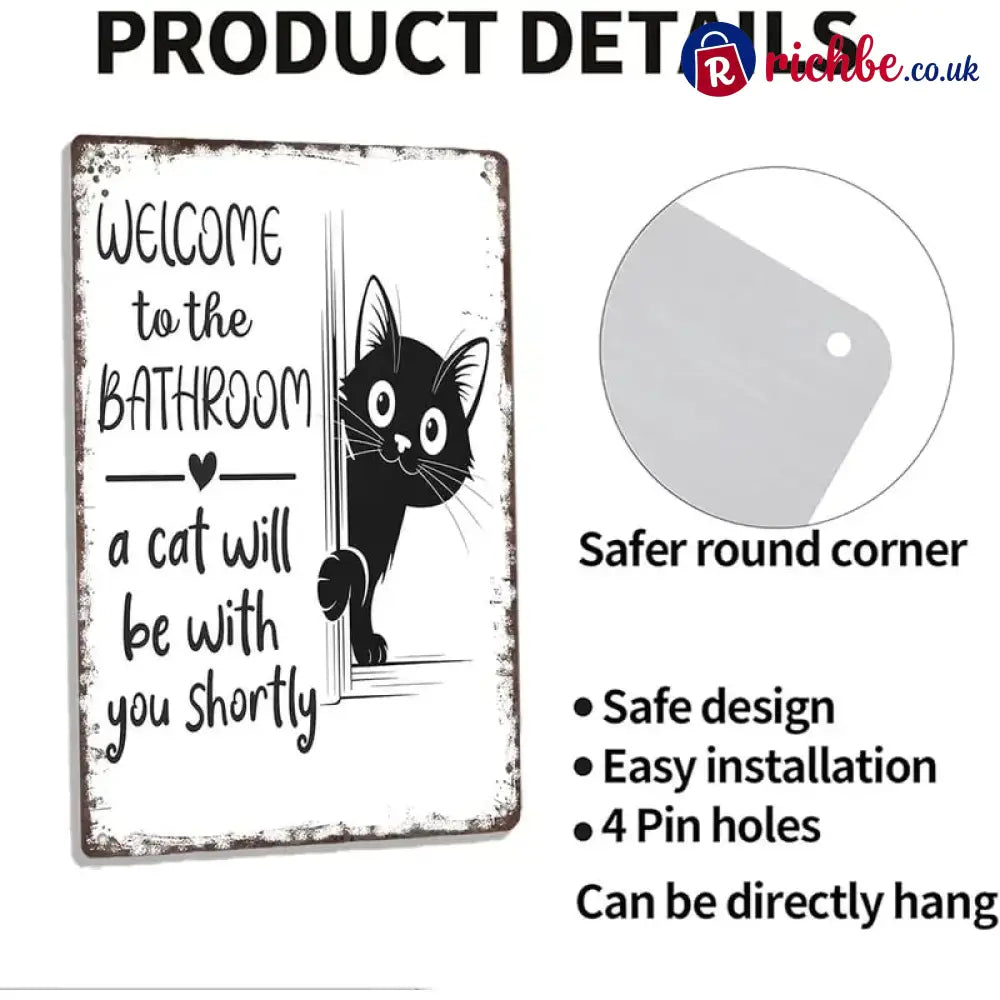 Vintage Black & White Cat Wall Art