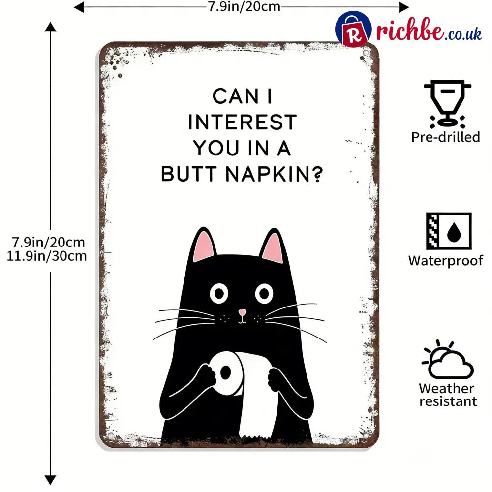 Vintage Black & White Cat Wall Art