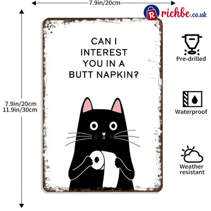 Vintage Black & White Cat Wall Art